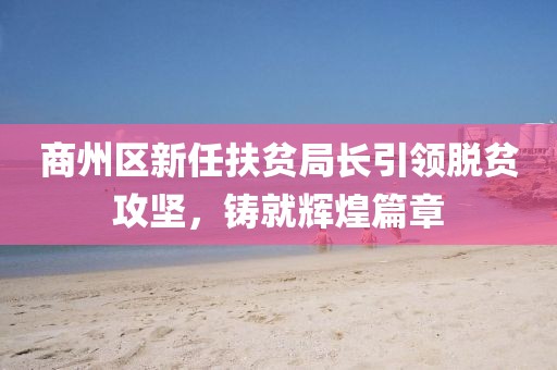 商州區(qū)新任扶貧局長引領(lǐng)脫貧攻堅，鑄就輝煌篇章