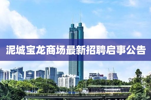 泥城寶龍商場最新招聘啟事公告