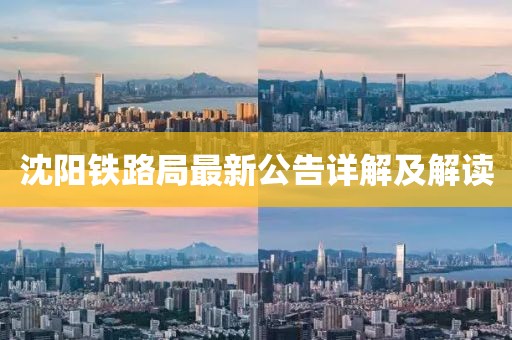 沈陽鐵路局最新公告詳解及解讀