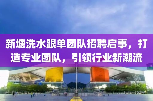 新塘洗水跟單團(tuán)隊招聘啟事，打造專業(yè)團(tuán)隊，引領(lǐng)行業(yè)新潮流