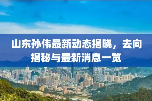 山東孫偉最新動(dòng)態(tài)揭曉，去向揭秘與最新消息一覽