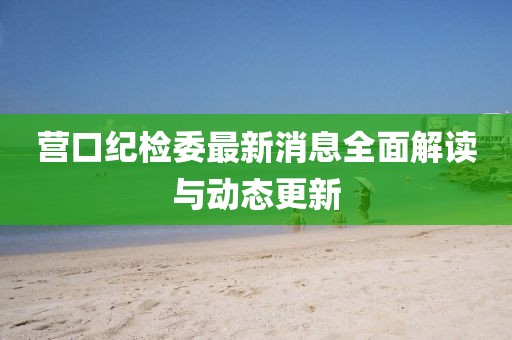 營口紀檢委最新消息全面解讀與動態(tài)更新