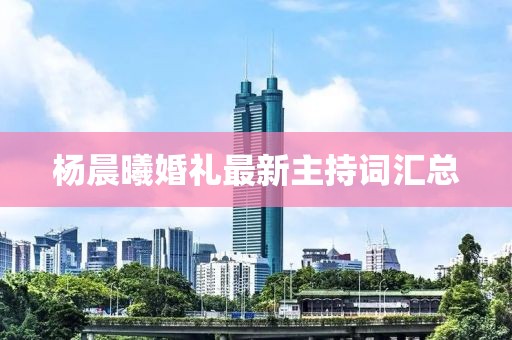楊晨曦婚禮最新主持詞匯總