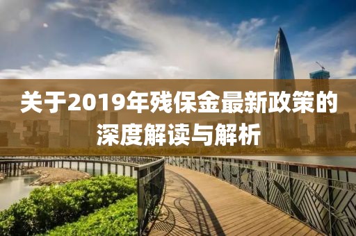 關(guān)于2019年殘保金最新政策的深度解讀與解析